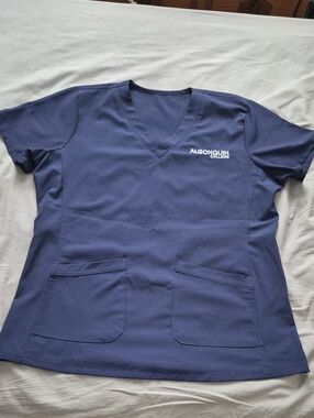 Algonquin College Navy Blue Medical Scrub Top